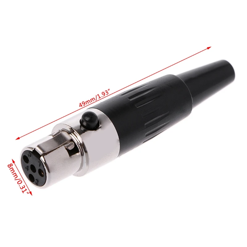 1 pz di alta qualità Mini XLR 3 4 Pin femmina spina piccolo XLR Audio microfono connettore per saldatura MIC dritto