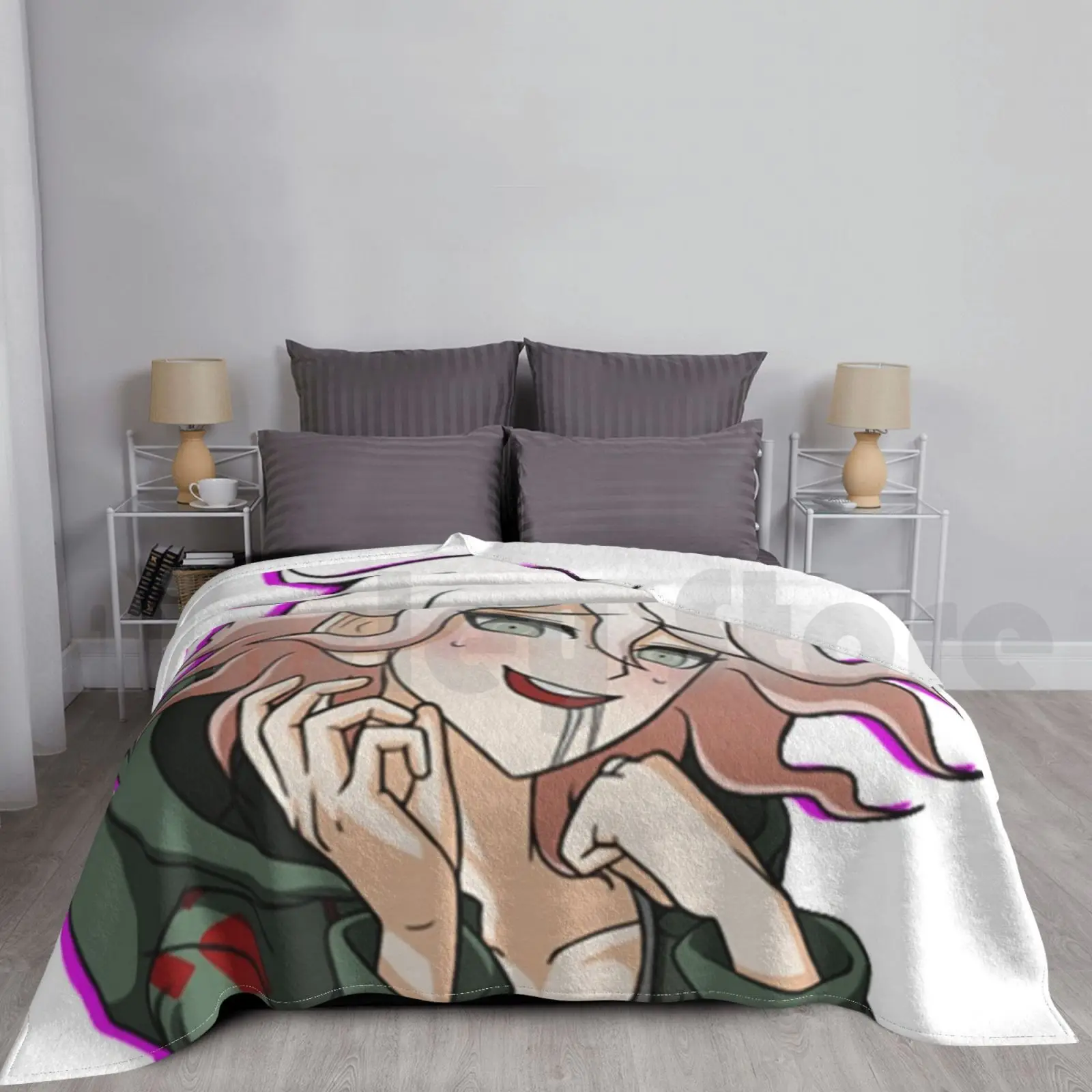 Nagito Komaeda Design V2 Blanket Fashion Custom Nagito Komaeda Nagito Komaeda Chiaki Nanami Chiaki Nanami
