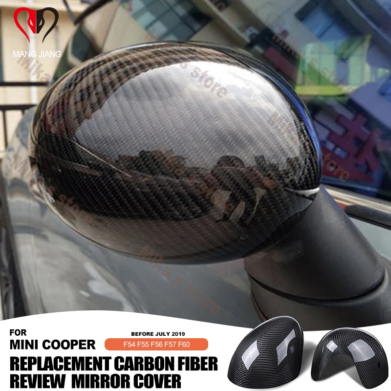 Replacement For Mini Cooper F54 F55 F56 F60 Outside Rearview Mirror Cover Shell Case Real Carbon Fiber Car Sticker Accessories