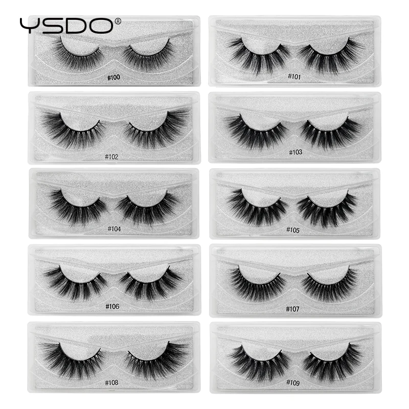 YSDO Lashes Wholesale 10/20 Pairs Faux 3D Mink Eyelashes Natural Long Soft Fake Eyelashes Fluffy Mink Lashes Makeup Faux Cils