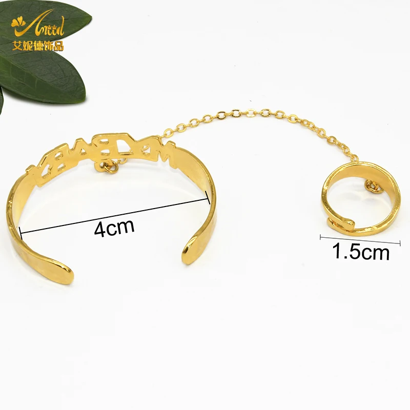 ANIID 24K Color oro braccialetto per bambini braccialetti rame bambini polsino infantile regolabile neonato moda bambino ragazze ragazzo compleanno