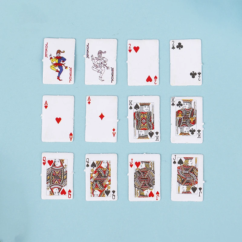 Cute 1:12 Miniature Games Poker Mini Dollhouse Playing Cards Miniature For Dolls Accessory Home Decoration High Quality