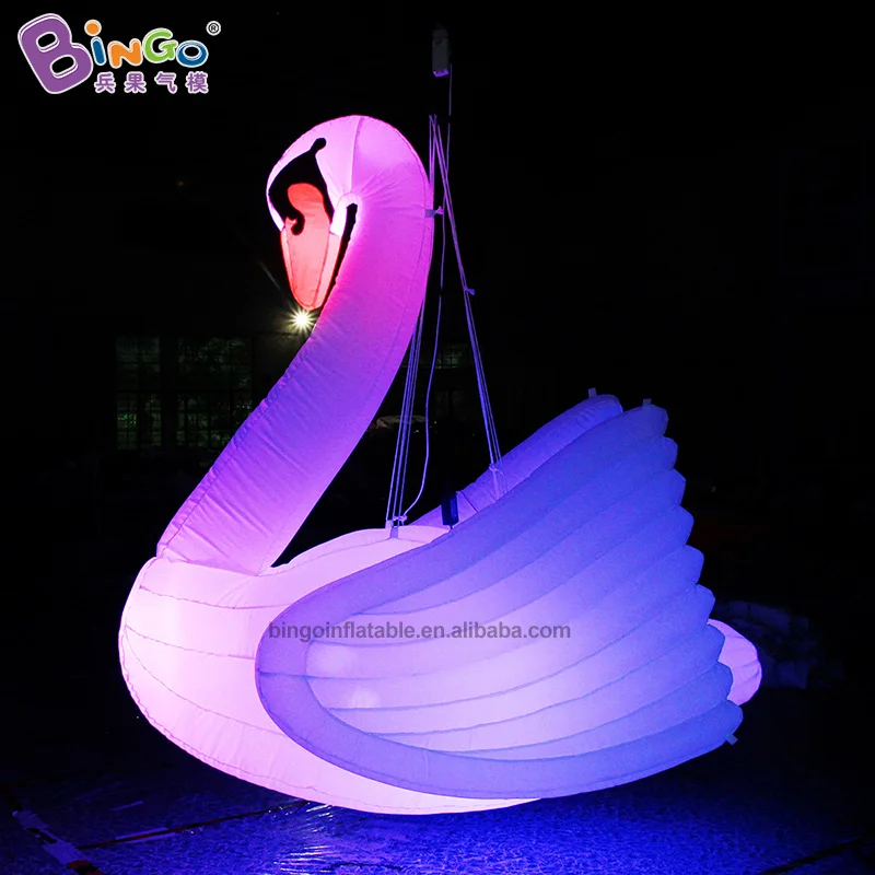 Inflatable Toys 2m with Ceiling Hanging for Event Stage Decoration Blow up LED Lights Swan for Display-Toys