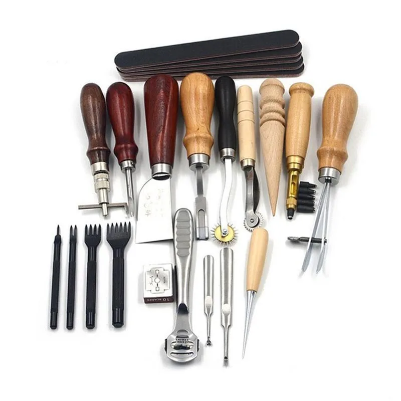 

19pcs/set leather tool set DIY handmade leather goods hand sewing Set Leather Handmade set