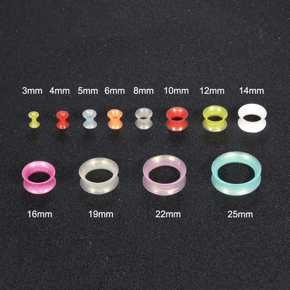 16Pairs Silicone Ear Gauge Plugs Tunnel Flesh 3-25MM Double Flared Ear Stretcher Expander Earring Piercing Kits Ear Dilations