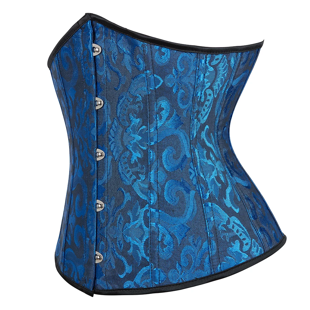 Damen Gothic Jacquard Unterbrust-Korsett Bustier Taillengürtel Schlankheits-Bodyshaper Korsett Dessous Übergröße Party Clubwear – Detail 21