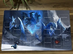 New YuGiOh Playmat Trishula Dragon of the ice Barrier CCG TCG Mat Card Game Mat Mouse Pad With Zones + Free Bag Gift