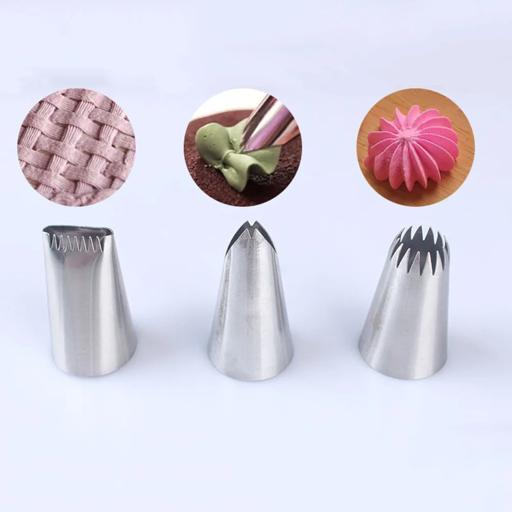 6Pcs/Set Stainless Steel Cupcake Cookie Nozzles Icing Piping Pastry Nozzle Tip Baking Fondant Decor Cake Decorating Tool