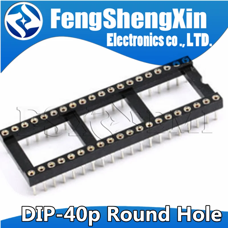 5pcs DIP-40 Round Hole Square hole 40 Pins 2.54MM DIP DIP40 IC Sockets Adaptor Solder Type IC Connector