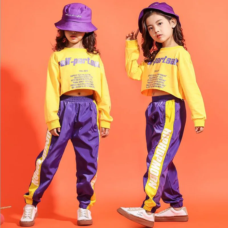 

Kid Hip Hop Clothing Cropped Sweatshirt Shirt Jogger Pants Outfits Jazz Dance Costume for Girls Boys Ballroom Party Dancing Suit