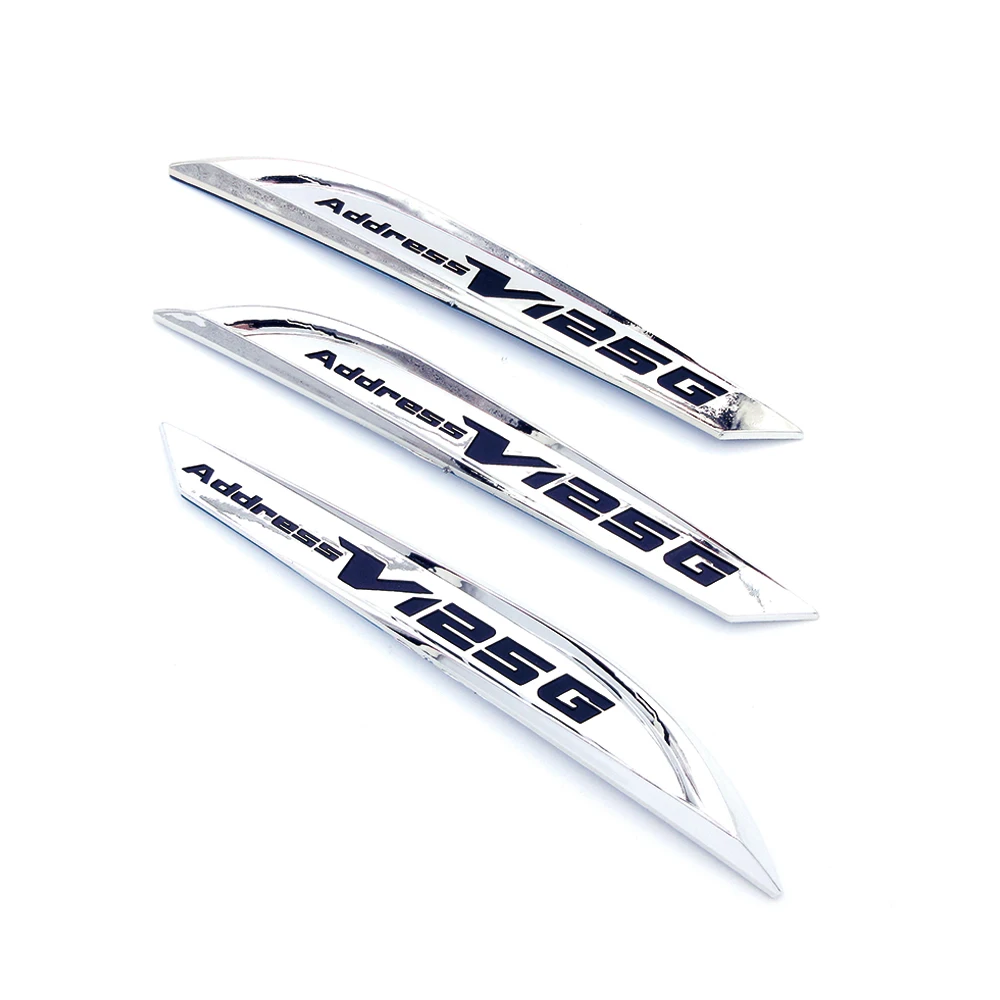 For SUZUKI Address V125G Chrome/Gold 3D Motorcycle Fuel Gas Tank Emblem Badge Decals Body Decorative Plastic Sticker Accessories