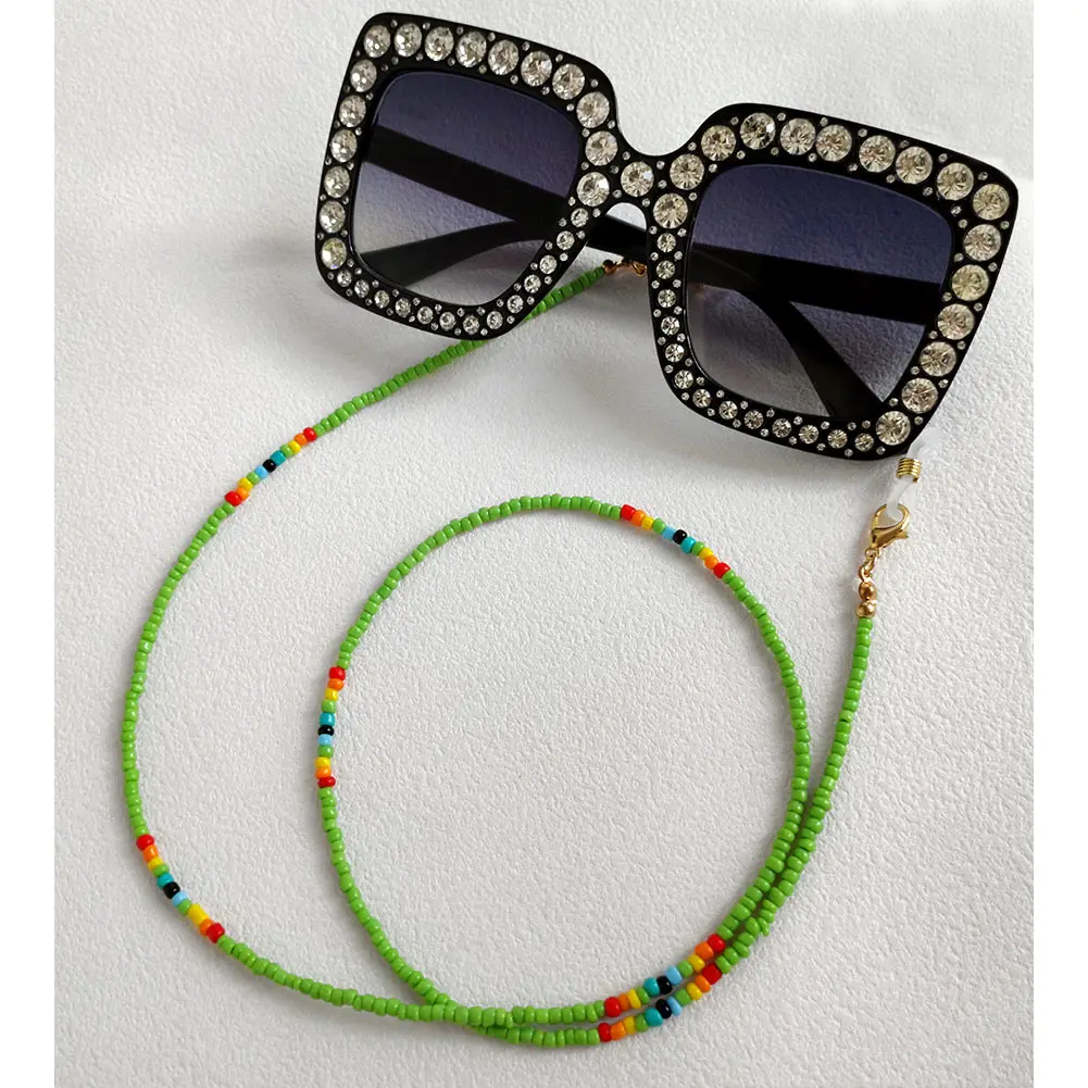 Ins Rainbow Simple Beaded Sunglasses Chains For Glasses Chain Mask Rope Acrylic Beads Eyewear Strap Sweet Girls Summer Jewelry