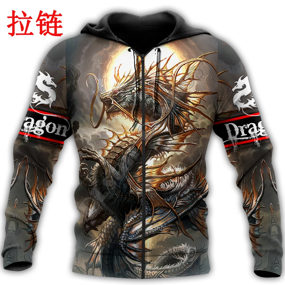 Schöne Drachen Tattoo Kunst 3D Gedruckt Herbst Männer Hoodies Unisex Casual Pullover Zip Hoodie Streetwear sudadera hombre DW0519