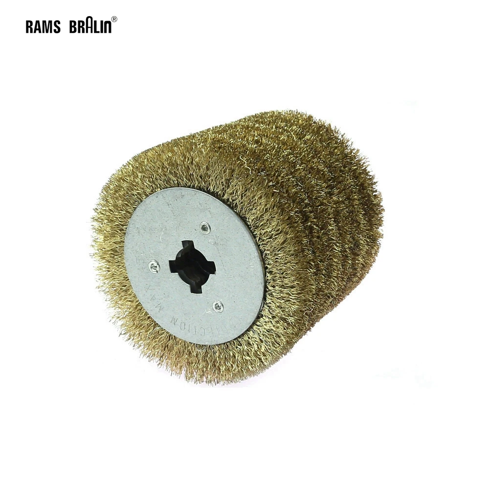 1 piece 115x100x19mm Stainless Steel Wire Brush Wheel Wood Open Paint Polishing Deburring Wheel for Electric Striping Machine