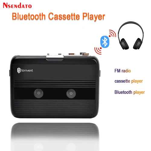 Reproductor y grabadora de casete Bluetooth, reproductor de casete independiente portátil, Radio FM con función de retroceso automático