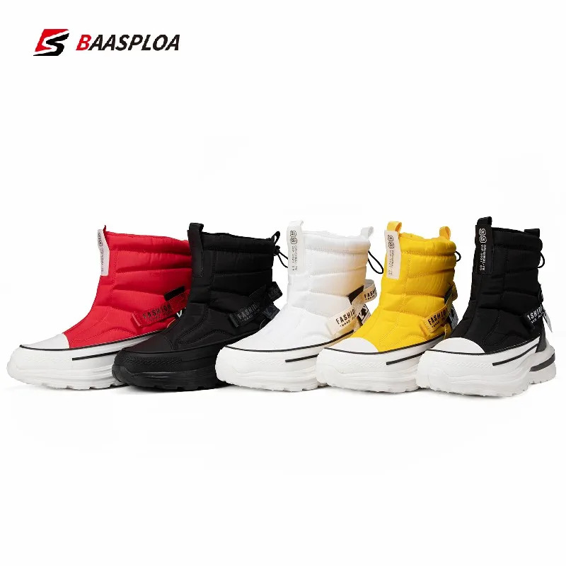 Baasploa 2022 Winter New Warm Cotton Shoes Non-slip Wear-resistant Snow Boots High gang thick-soled Comfortable Male Shoes