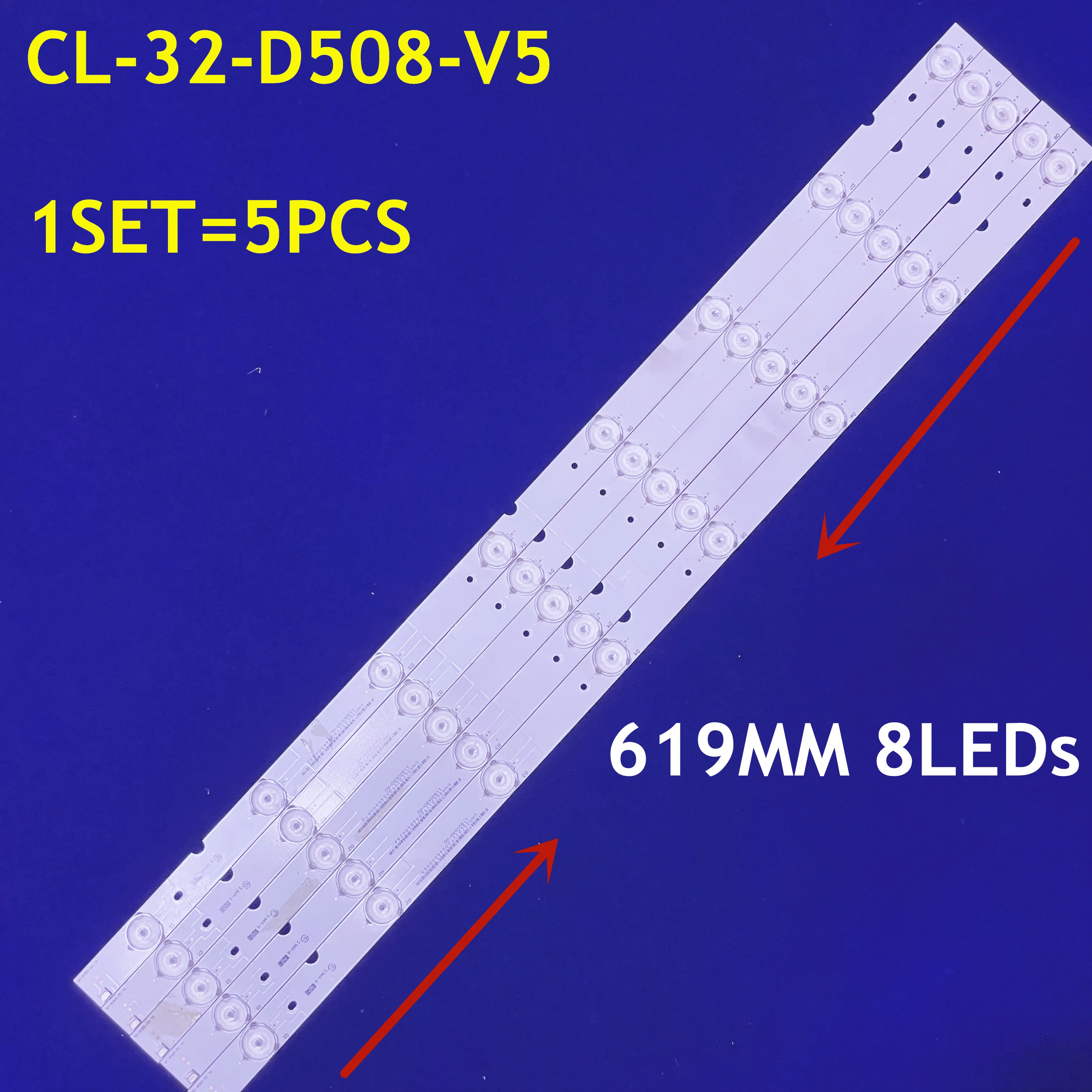 

1Set=5PCS LED Backlight Strip 8Lamps For CL-32-D508-V5 For BDM3200FC AOC 315LM00001 I3242VW T3242M TPT315B5-EUJFFA