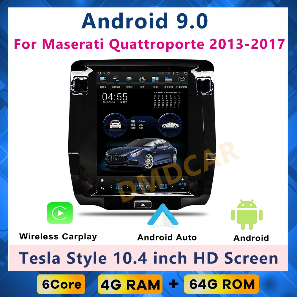 

10.4 inch Car Multimedia Player For Maserati Quattroporte M156 2013-2020 Tesla style Android 9.0 GPS Navi radio stereo head unit