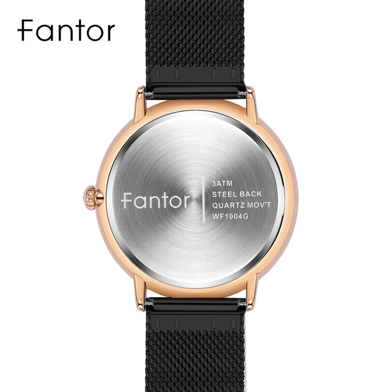 Fantor Brand Luxury Men Chronograph Men\'s Quartz Wristwatch Waterproof Business Mesh Strap Watches Man Wrist