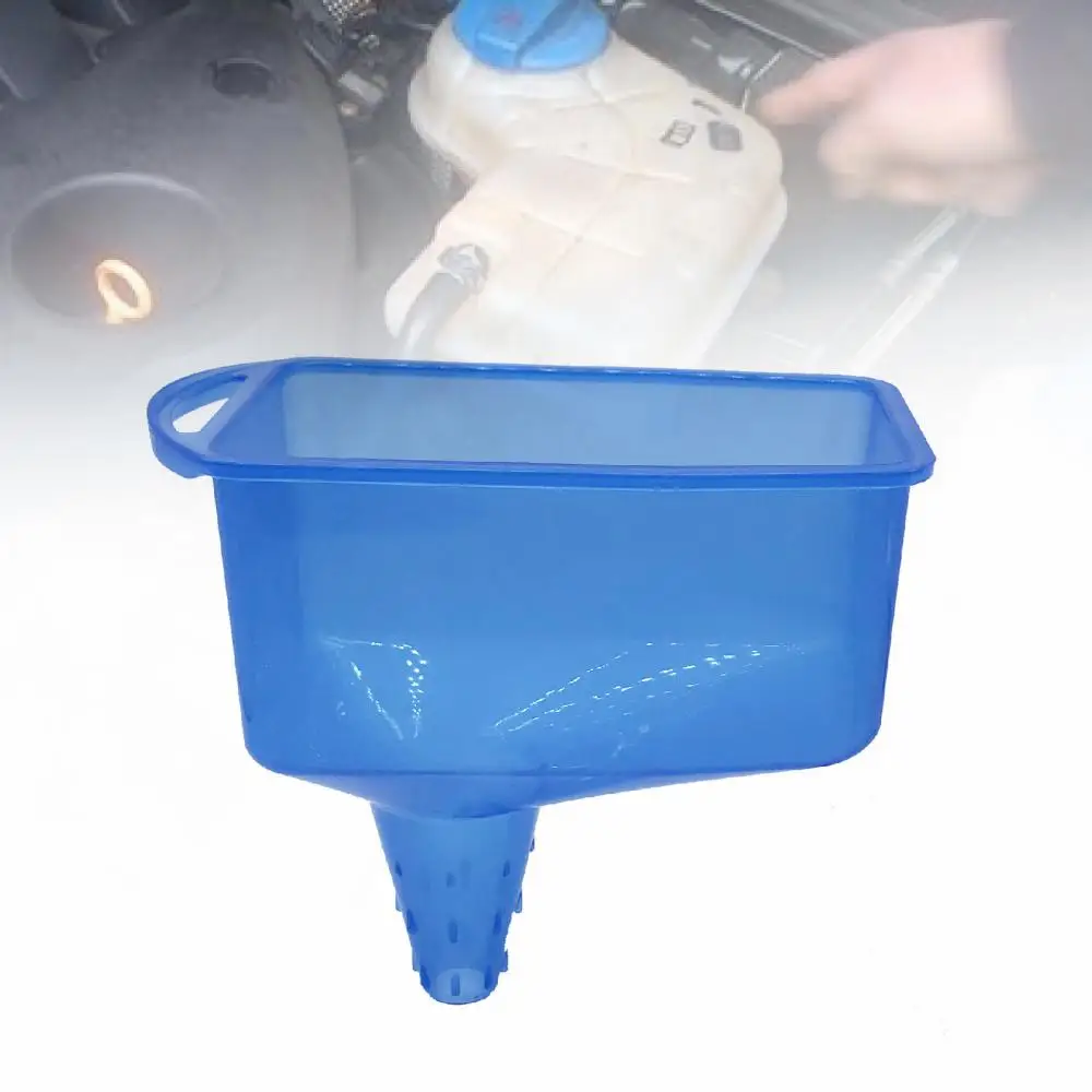 17cm Oil Rectangular Funnel Efficient Adding Oil Compact Small Size PP Blue Car Funnel for Motor