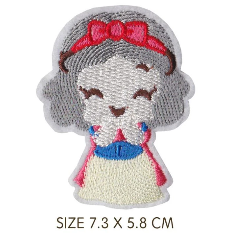 Mermaid Snow White Belle Princess Star Patch for Clothing Iron on Embroidered  Applique on Fabric Badge DIY Apparel Accessories