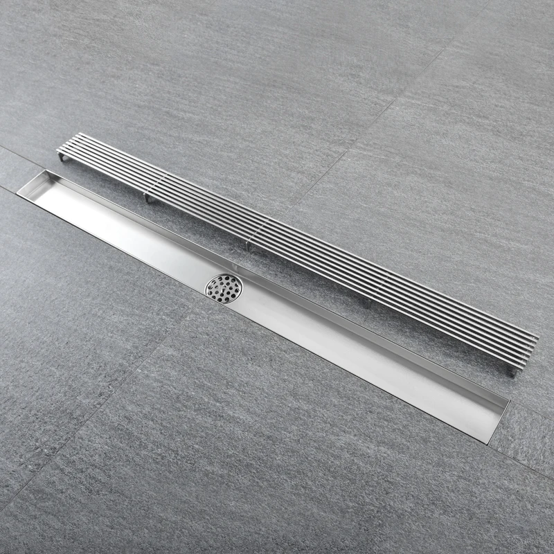 

Stainless Steel Long Drainage Bathroom Showerroom Tile Insert Floor Drain Anti-Odor Bathroom Drain Hair Catcher