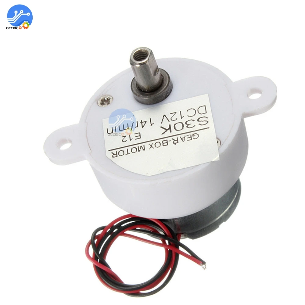 12V 14RPM 2 Wires Electric Brushless Motor High Torque Electric Geared Box S30K Reduction for Electronic Game Fun