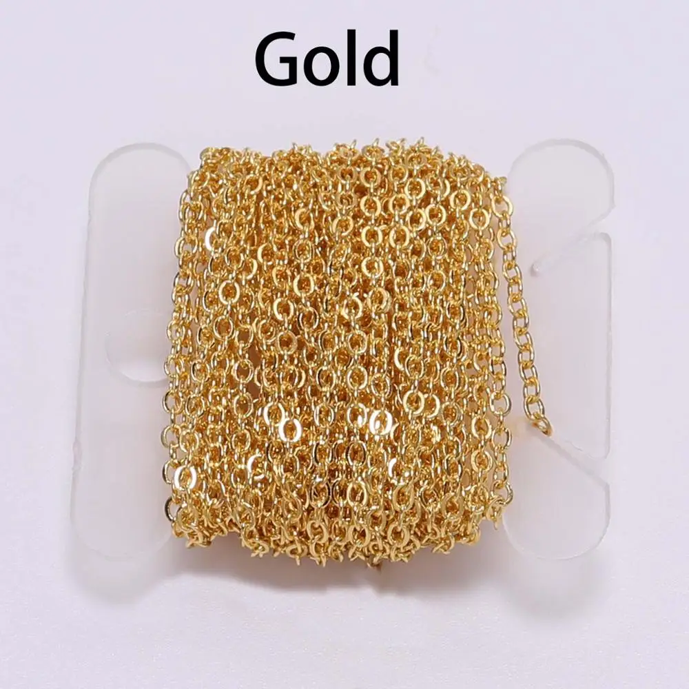 Copper Oval Link Necklace Chain, Gold Plated for DIY