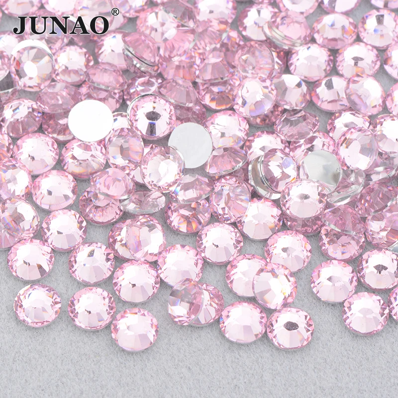 JUNAO Top Quality Bulk Package 2 3 4 5 6mm Jelly Resin Rhinestone Flatback Round Crystal Non Hotfix Strass Nail Art Decoration