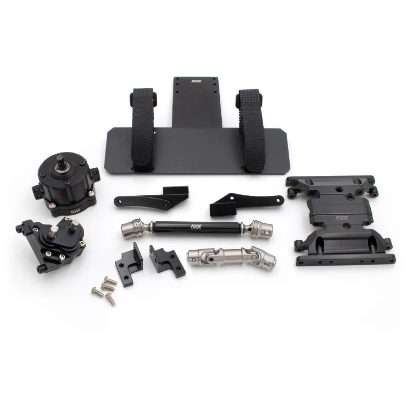 KYX Racing Metal Planetary Gear Transmission Transfer Skid Plates Gearbox Kit Upgrades for RC Crawler Car Axial SCX10 II 90046