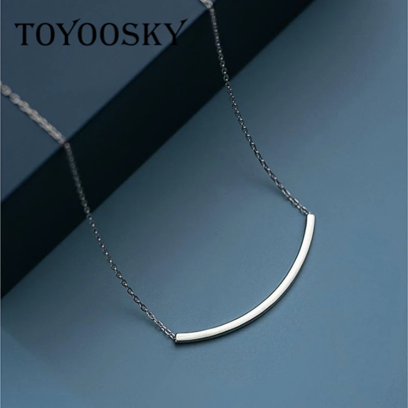 Genuine 925 Sterling Silver Smile Clavicle Necklace for Women Short Slim Chain Necklaces France Style 2020 Mode Collar Bijoux