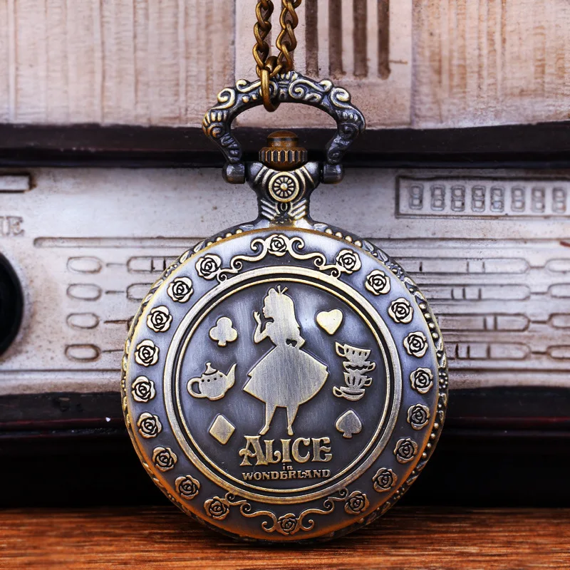 9075Large European and American trend Alice Dreamwalk Wonderland Dress Pocket Watch Alice Pocket Watch