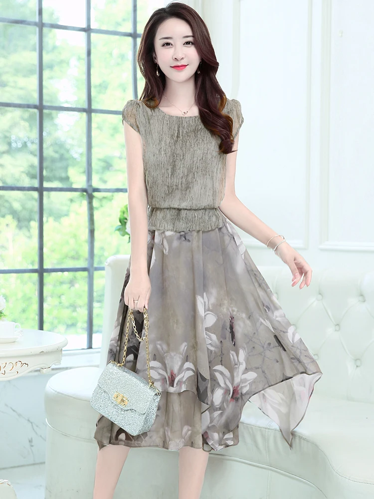 Boho Summer Chiffon Women Elegant Dress Beach Floral Korean Womens Dresses New Arrival 2020 Vestido L19XQLFEQZ6062