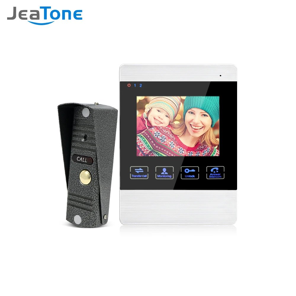 Imagem -02 - Jeatone Polegada hd Vídeo Porta Intercom Sistema Campainha 1200tvl Motion Detectio Mãos-livres Interfone Bidirecional Desbloquear Campainha de Metal