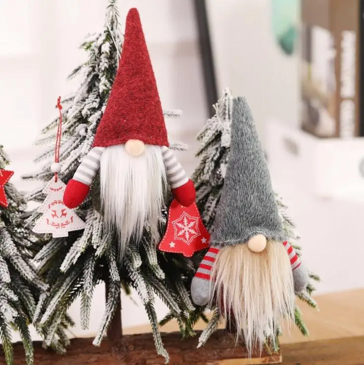 Christmas Handmade Swedish Gnome Scandinavian Tomte Santa Nisse Nordic Plush Toy Table Ornament Xmas Tree Decorations Wholesale