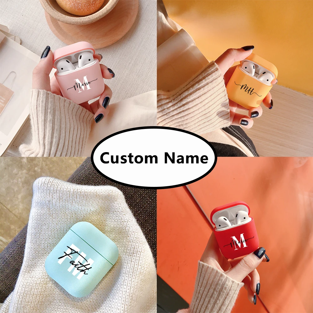 Personalized Name Case For Airpods 1 2 Pro 3 Cover For Airpods 2 Pro Custom Name For AirPods 3rd Generation Cute Matte Cover