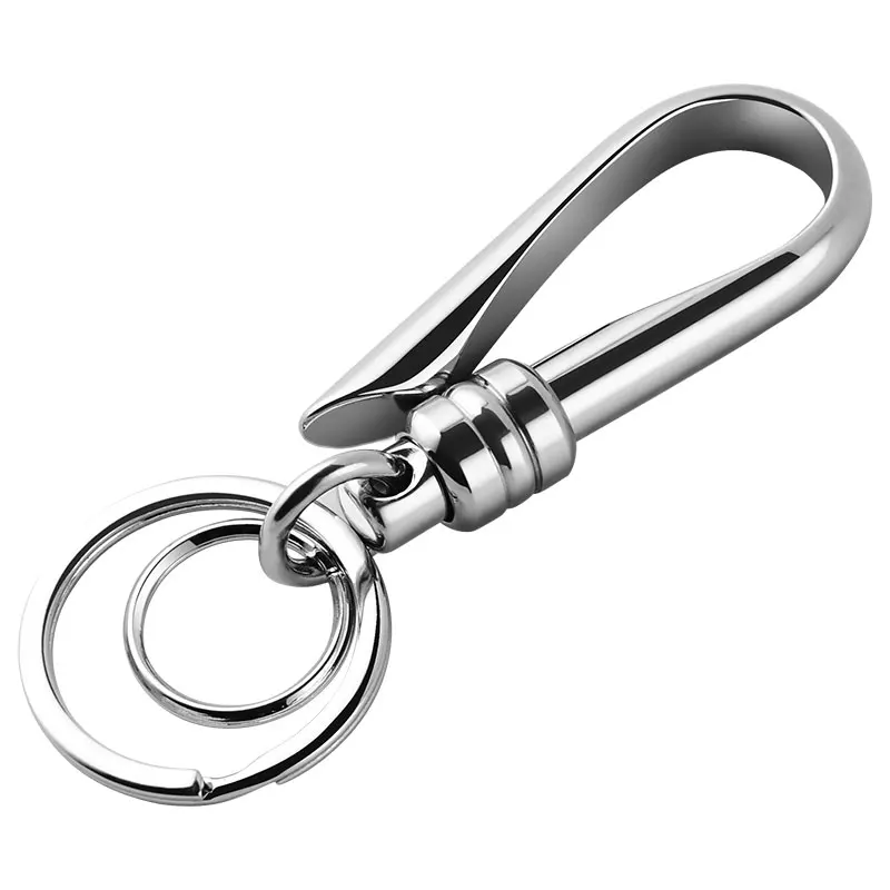 Luxury Key Chain Belt Hanging 316L Stainless Steel Men Belt Car KeyChains Buckle Classic Retro Key Ring Holder Fathers Day Gift