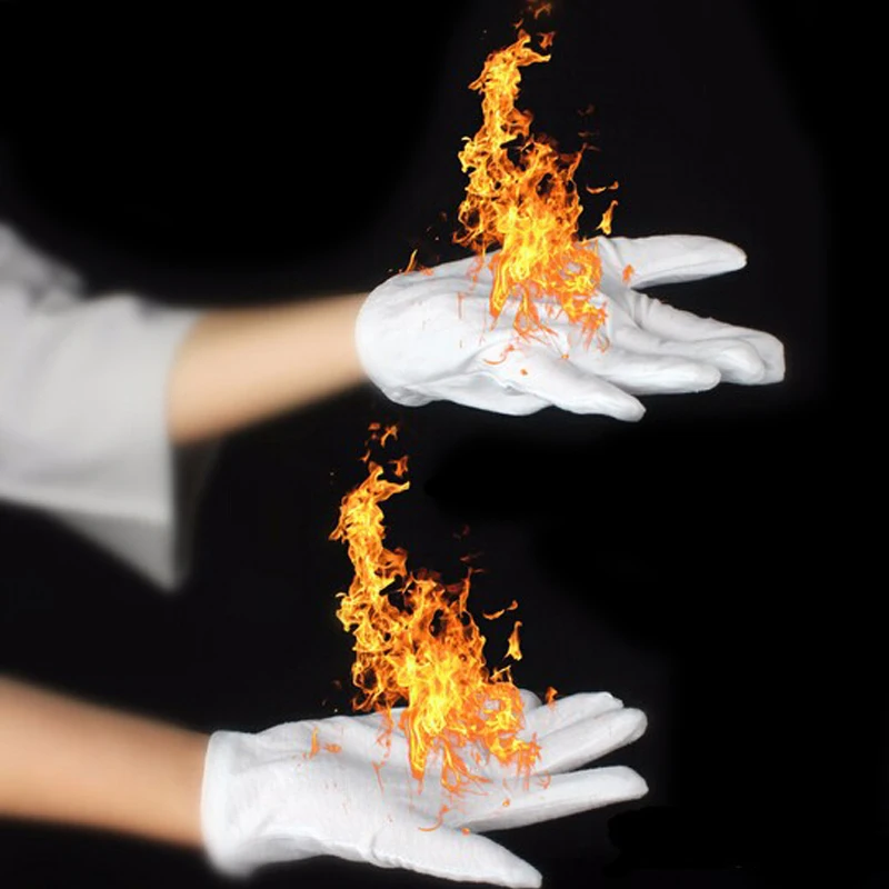 4 Pcs/Pair Magic Fire Gloves Magic Tricks Burning Gloves Fire Gloves Empty-Handed On Fire Gloves For Magicians Stage Magic