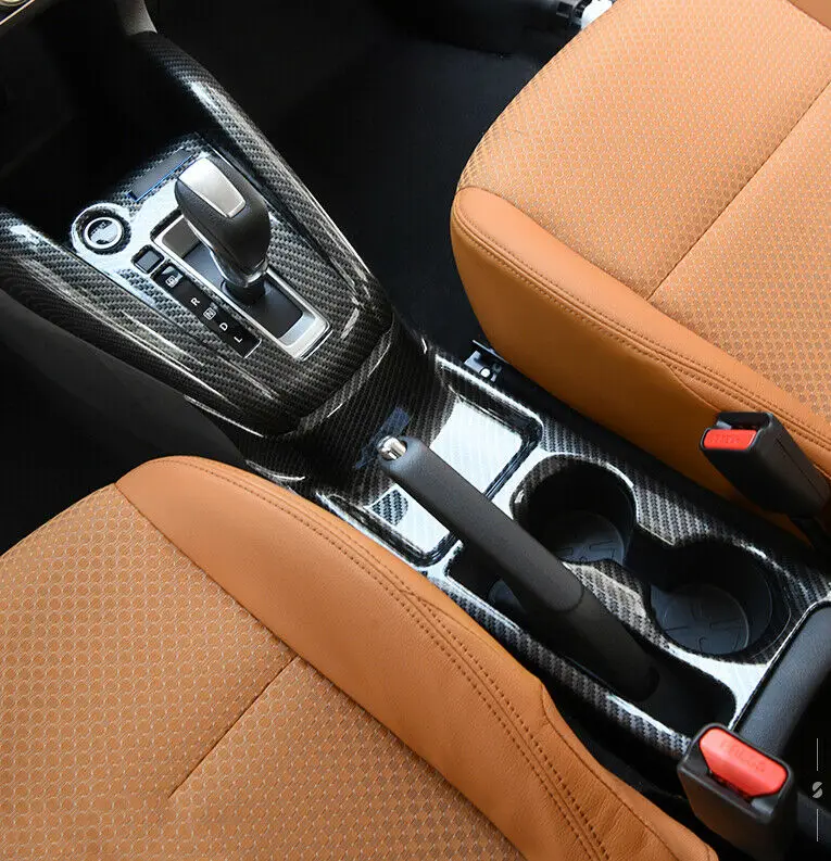 For Nissan Kicks 2017-2020 Carbon Fiber Middle Console Water Cup Frame Trim 1pcs Car modification Auto parts