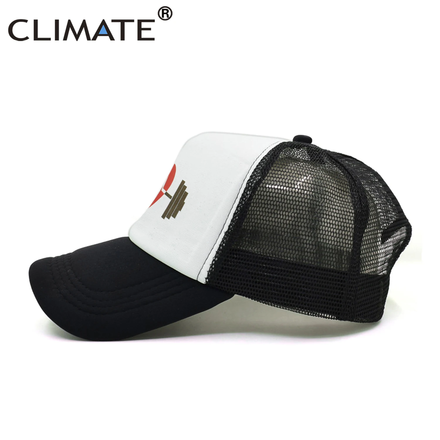 CLIMATE GYM Fitness Sport Cap Trucker Caps Men Dumbbell Barbell Fans Mesh Cap Hat Body Building Muscle Sports Caps Hat for Men