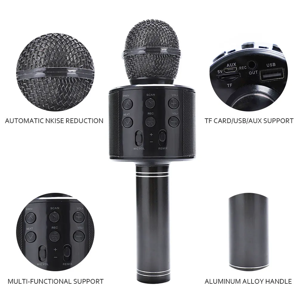 Brand New Professional Bluetooth Wireless Microphone Speaker Handheld Microphone Karaoke Mic KTV Music Player Singing Recorder