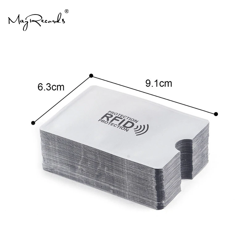 10pcs Anti-Scan Card Sleeve Credit RFID Card Protector Anti-magnetic Aluminum Foil Portable Bank Card Holder