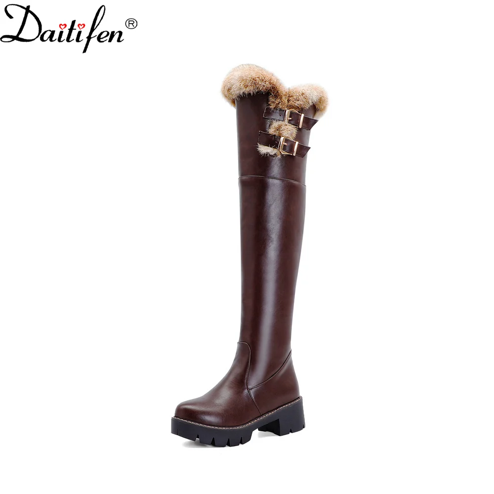 Daitife Women'S But Knee-Heel High-Tube Solid Color Knight Boots, Leather Small And Thin Temperament Women'S Shoes