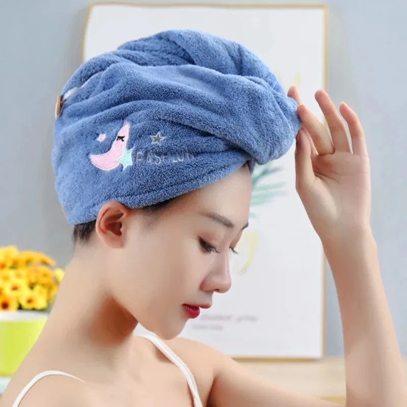 Women Girl's Magic Microfiber Shower Cap Towel Bath Hats for Women Dry Hair Cap Quick Drying Soft for Lady Turban Head