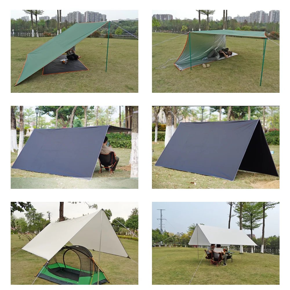 Camping Tourist Tarp Waterproof Ultralight Sun Shelter Outdoor Awning Tent Sail Canopy Sunshade Garden Beach Fishing Shade Cover