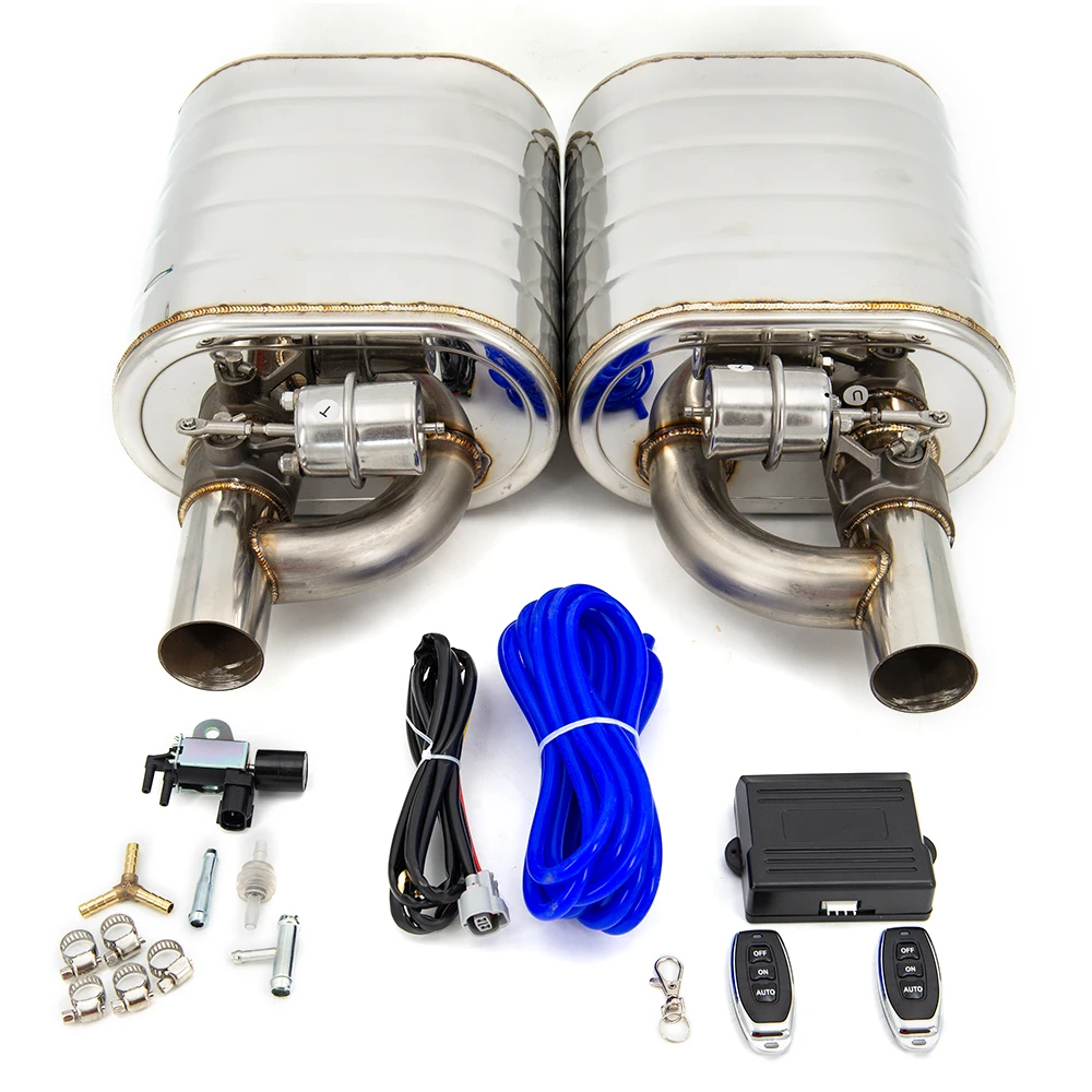 2/2.5/3 inch Single into single out Exhaust Muffler With Wireless Remote Controller Dump Valve Exhaust Cutout