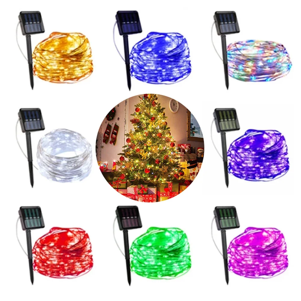 32M 330 LED Solar Strip Light Home Garden Copper Wire Light String Fairy Lights Outdoor Solar Powered Christmas Party Decor