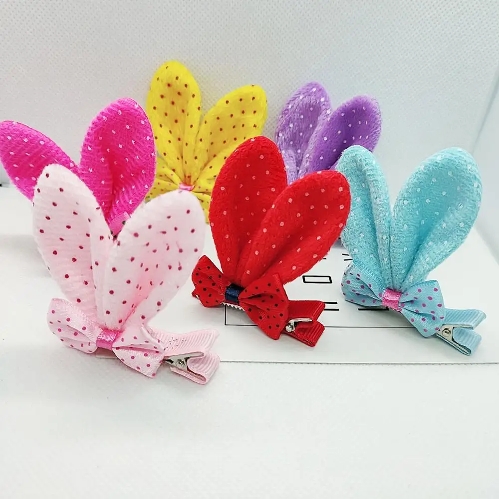 High quality rabbit headwear .small size rabbit hair clip ,little lace hairpins for girls,new arrival dog clips 20pcs/lot