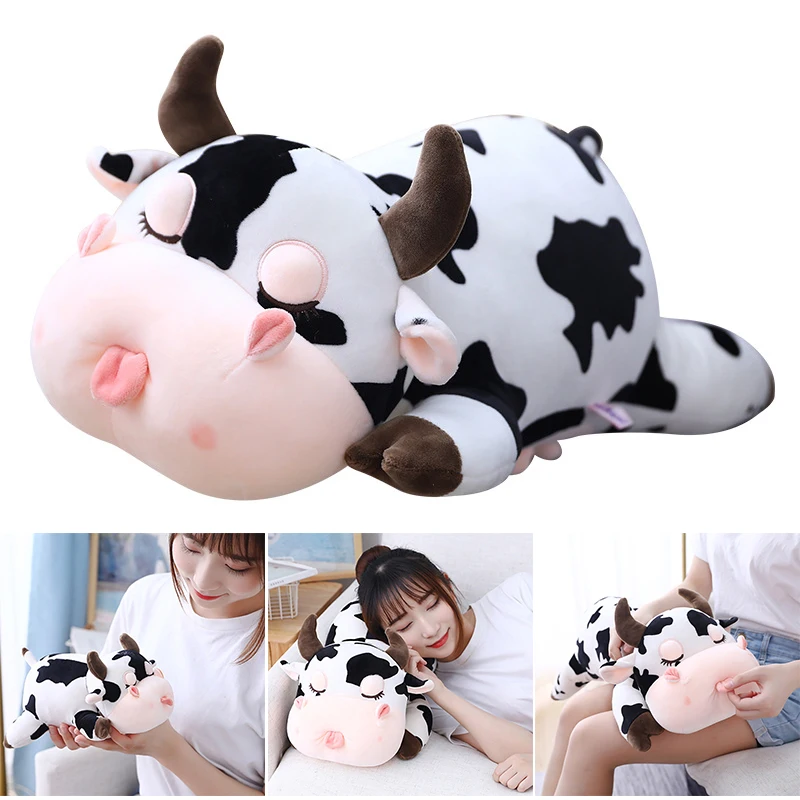 50cm Cow Pillow Plush Toy Spotted Black & White Plush Milky Cow Hugging Pillow for Kids Boys Girls Birthday Gift мягкие игрушки