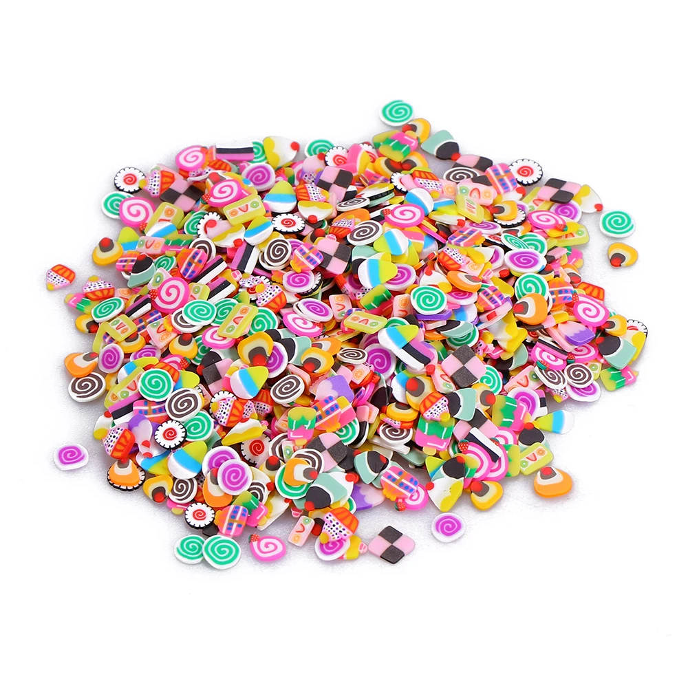 1000pcs Nail Art Clay Slices Decoration DIY Designs Fruit Cake Slice Sticker Polymer Clay 3D Nail Charms Manicure Accessories